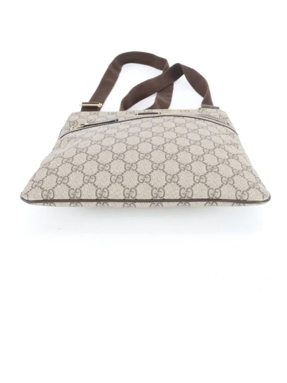 Gucci GG Supreme Leather Shoulder Bag Crossbody Messenger Business Brown